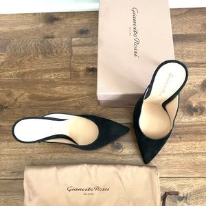 Gianvito Rossi Black Suede Mules